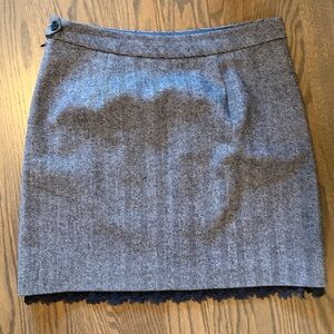 Brooks Brothers Gray Pencil Skirt with scalloped lace detail